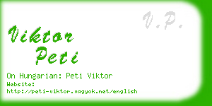 viktor peti business card